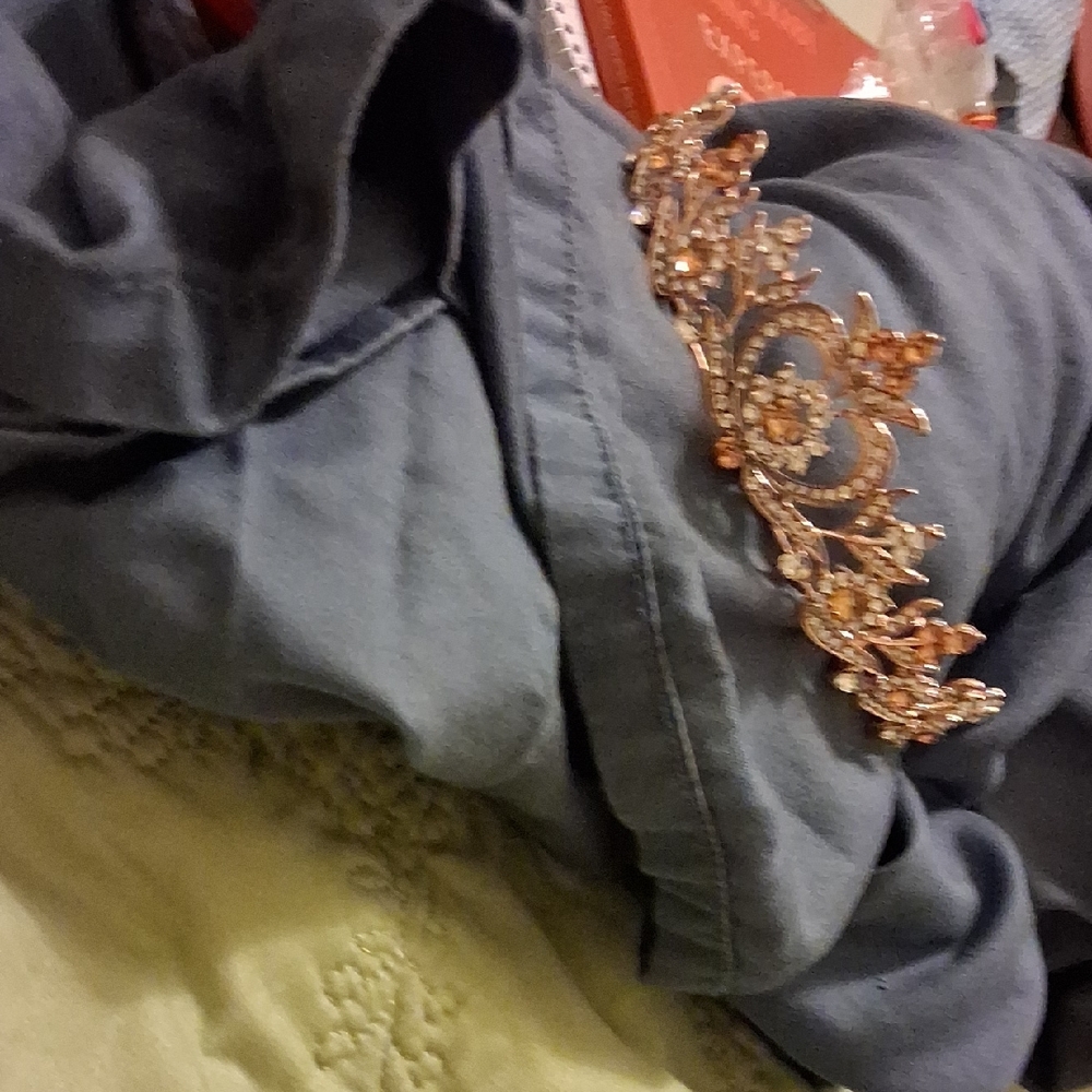 Blue Garment with Gold Embellishment